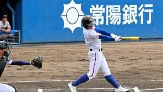 負傷した主将の思い背に　先制点につながる安打　明秀日立・入江選手