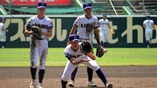 甲子園で練習　「戻ってこられた」と金足農のエース吉田