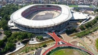 屋根は白い雲のように　愛知・名古屋アジア大会へ巨大競技場工事進む