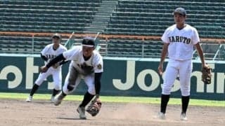 聖地の土踏みしめ、決意新た　鳴門が甲子園練習