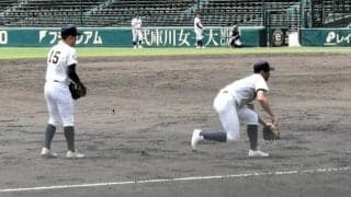 済美　甲子園練習に臨む　憧れの場所で土の感触や球筋を確認
