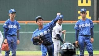 青藍泰斗が甲子園練習、感触を確認　部長は35年越しの夢かなえる