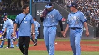 西武・武内夏暉にアクシデント　五十幡亮汰の打球が左足に直撃…足を引きずり途中交代