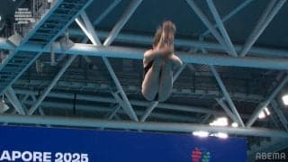 板の高さに戻るまでに3回転！？3m飛板飛込で豪女子選手が見せた余裕の跳躍 解説も思わず「素晴らしい！」と感嘆