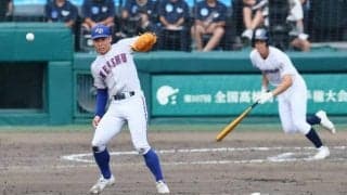 似合わない「1」、仲間のために全力の112球　明秀日立・中岡投手