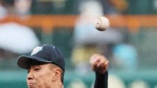 「マウンドに立ててワクワク」　救援登板の高川学園・松本連太郎投手