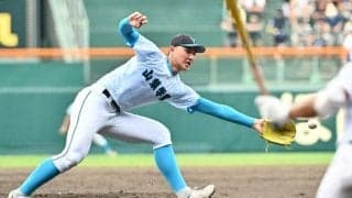 山梨学院の2年生エース・菰田陽生投手　六回まで無安打無失点と好投