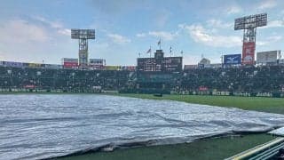 明豊と佐賀北の試合は雷雨の影響で一時中断、5回終了後にシートかぶさる【25年夏甲子園】