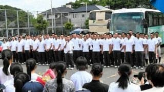 甲子園出場の聖隷クリストファー　帰校に生徒らが拍手の出迎え