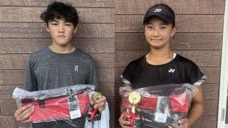 「第45回むさしの村ジュニアテニストーナメントNATSU」の18歳以下は男子・天野雄太、女子・大滝莉央が優勝