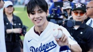 “ARMY”も「感無量」BTSのVさんが始球式　スタンドから悲鳴にも似た黄色い歓声　大谷翔平とも共演「2人ともかっこいい」