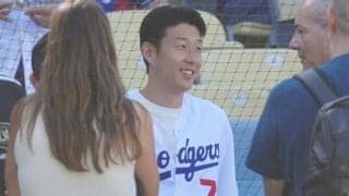 韓国代表ソン・フンミンがド軍始球式で完璧ストライク　今季からLAFCに移籍…球場大歓声