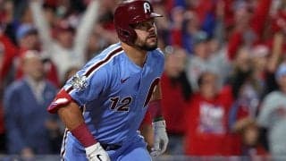 シュワーバー、衝撃の46＆47号　休養日の大谷翔平に2本差…リーグ2冠、本拠地熱狂