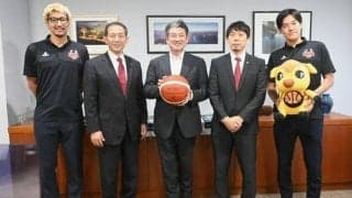 バスケ・バンビシャス奈良が奈良市長訪問　プレーオフ進出に意気込み