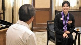 「金メダルに実感」新体操・世界選手権団体Vの西本選手が愛媛に凱旋