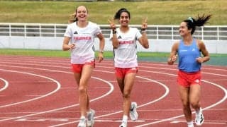 陸上のフランス代表選手団、紀三井寺で合宿開始　世界陸上に向け