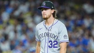 大谷の打席直前…ロッキーズに緊急事態　5回0封の好投右腕が突如降板、ブルペン大忙しで準備