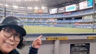 1塁側大商大シート ウォーミングアップ見学ツアーからみた投手陣