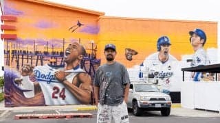 大谷翔平＆デコピンを描いた壁画アーティストの思い　「ドジャースと、大谷と、コービーとロサンゼルス」