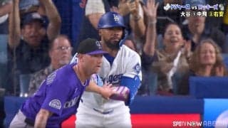 大谷翔平、“激走”ホームインも直後にまさか！ テオスカーが相手投手と思わぬ衝突劇「フリーランドごめん」両者驚きの表情