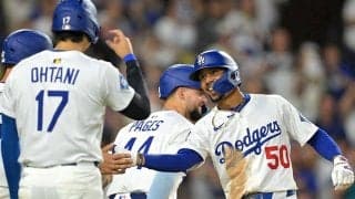 大谷翔平の目の前でベッツが“雄叫び”　貴重な瞬間…球団カメラマンが捉えた1枚