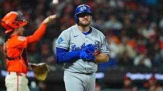 ド軍マンシーが途中交代　直前に右手首に死球を受けて苦悶…戦線復帰から5日目