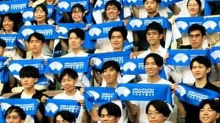 国立競技場で異例の内定式　世界陸上が開催中、次世代への「投資」