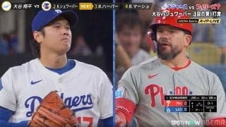 大谷翔平が「スピード違反」 対シュワバーでいきなり163キロ豪速球「ギア上げた」「102！？」中継騒然