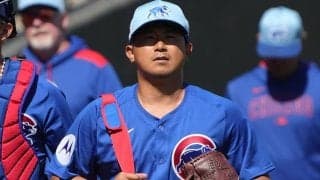 カブス祝杯中に…女性レポーターが今永に爆笑　米ファンの心鷲掴みにした“珍行動”「国宝だ」