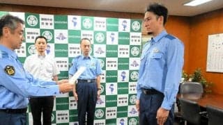 B2ベルテックス　加納主将が一日署長に「身が引き締まった」