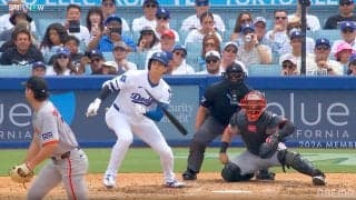 バット折れるも「よく打ちました」大谷翔平の珍打に中継驚く 外角の“超ボール球”を右前打、“先”で拾うも「折れたのは根本」「珍しい」