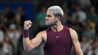 アルカラス 負傷した左足首に不安もプレー決断「いい感触があった」。世界45位にストレート勝ちし8強[木下グループジャパンオープン]