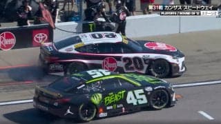 F1なら“アンセーフリリース”？ ピットレーンでトヨタ同士があわや接触！フルブレーキも間一髪で「よく避けたな」