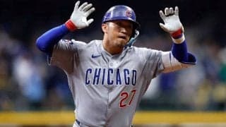 「バケモノだよ」鈴木誠也がPS史上最速タイ163.1キロ粉砕の同点弾を逆方向へ　雄叫び＆ガッツ「誰がどうみても値千金」