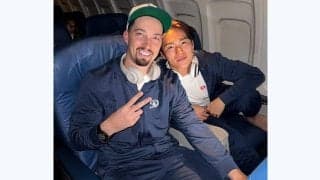 山本由伸、スネルの隣でLAへフライト　完投から約2時間…“Wエース”で連勝、球団SNS更新