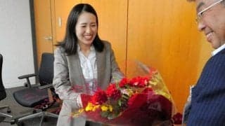 国スポ「なぎなた演技競技」2連覇の浅沼さんが豊岡市長に優勝報告