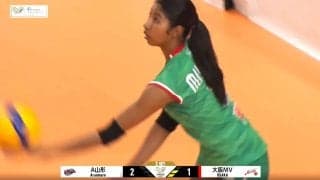 女子バレー、“一歩も動けない”弾丸サーブ 衝撃のスピードに「え、マジか…」相手はキョトン顔