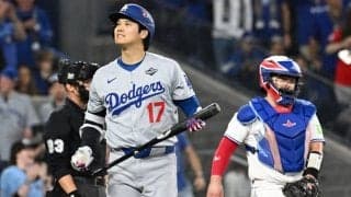 大谷翔平が天仰いだ見逃しK　際どい判定に意見さまざま「めっちゃ低い」「ゾーン内」
