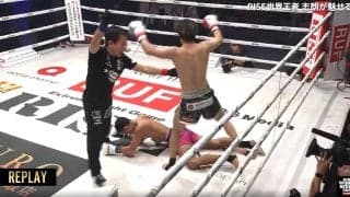 当たった瞬間に“目が飛んでる”衝撃KO 虚無状態にレフェリーたまらず時間差ストップ