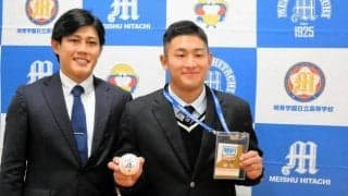 「持ち味を発揮したい」オリックス入団へ、明秀日立・野上が意気込み