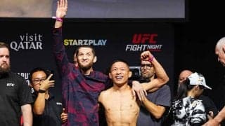 【UFC】堀口恭司、フェースオフで破顔した理由とは？　計量後は“勝負飯”焼肉でリカバリーも万全か「やったります」