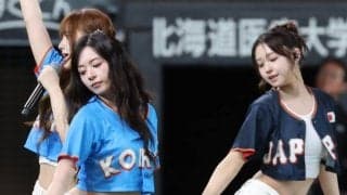 美女4人がへそ出しパフォ「破壊力やばい」　日韓OB戦でファン釘付け「可愛かった～」