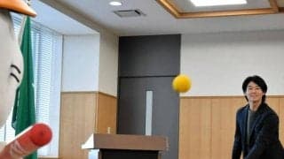 トヨタ自動車からヤクルト入団の増居翔太選手、古里の彦根で意気込み