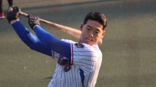 無名の大学生スラッガーがバックスクリーンへ衝撃弾！高校時代は広島ドラ1から2本塁打【大学日本代表候補強化合宿】