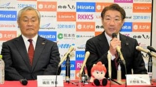 「一日も早いJ2復帰めざす」ロアッソ熊本の新監督・片野坂氏が抱負