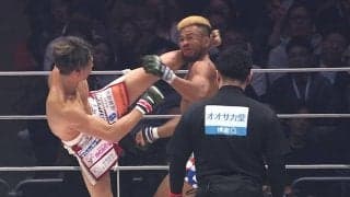 RIZINで戦慄の左ハイKO 「全く見えない角度から来た」実況驚き