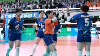 春高バレー　銀河学院、初出場で初勝利　国学院栃木にストレート勝ち