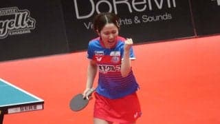 平野美宇、主将が進言したサプライズの“ダブルス起用”　張本美和、長﨑美柚不在の中で勝利に貢献「目標は昨日よりいいプレー」【Tリーグ】