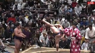 “美四股”の向こうに“チラリ”美しい女性著名人の姿 ピンクのお召し物の気品が際立った瞬間