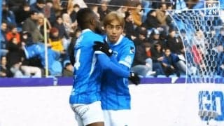 ファウルすれすれ！伊東純也の“ハイ・トラップ”が話題「よく収めて繋いだ」先制点の起点になったアクロバティック美技